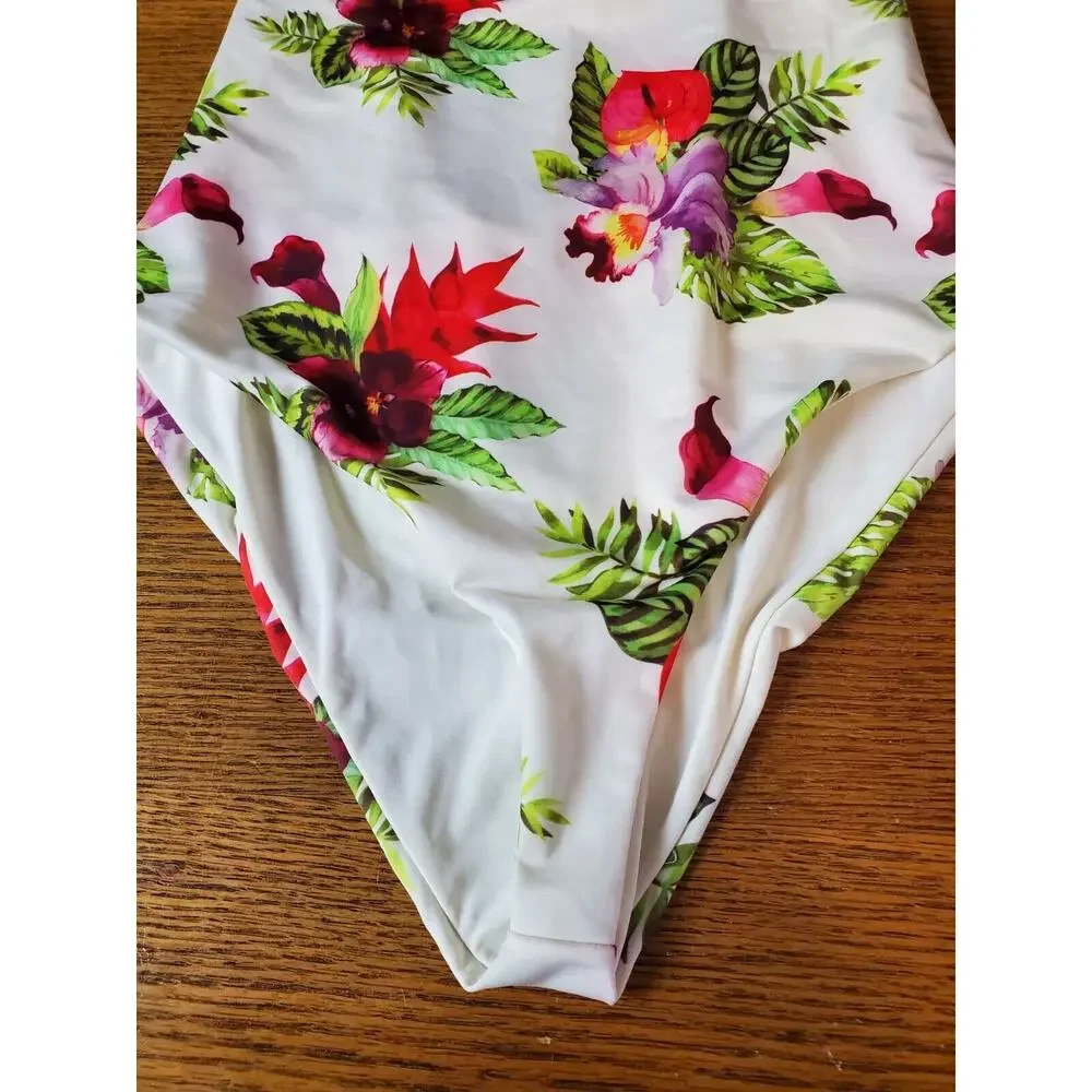 Privacy Please One Piece Swimsuit‎ Eloise Plunge Womens Large Floral REVOLVE